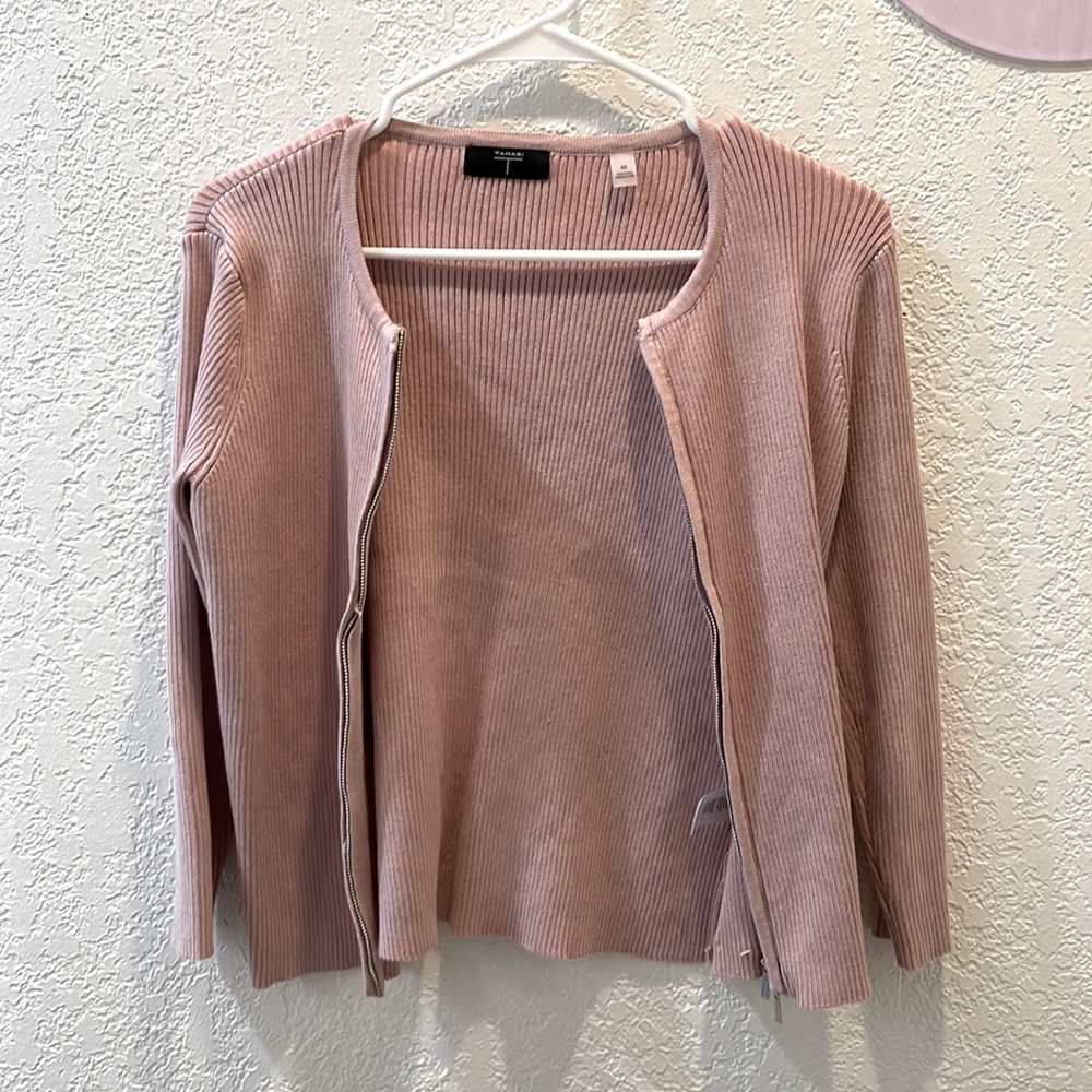 Tahari Pastel Strawberry Cardigan